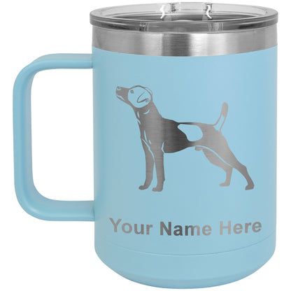 15oz Vacuum Insulated Coffee Mug, Jack Russell Terrier Dog, Personalized Engraving Included