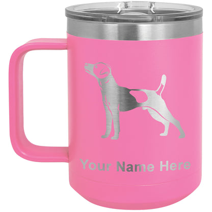 15oz Vacuum Insulated Coffee Mug, Jack Russell Terrier Dog, Personalized Engraving Included