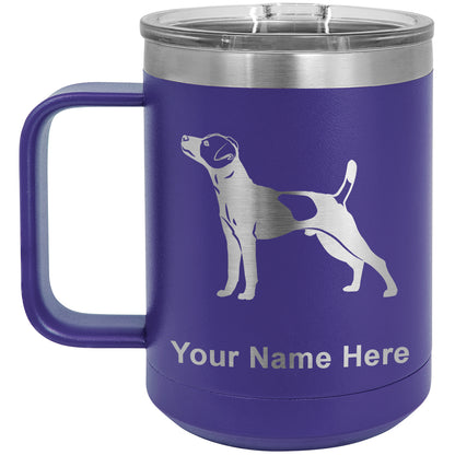 15oz Vacuum Insulated Coffee Mug, Jack Russell Terrier Dog, Personalized Engraving Included