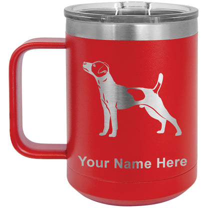15oz Vacuum Insulated Coffee Mug, Jack Russell Terrier Dog, Personalized Engraving Included