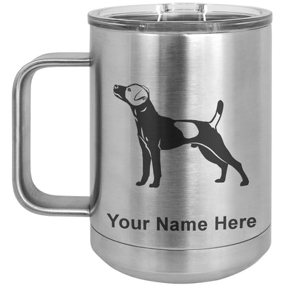 15oz Vacuum Insulated Coffee Mug, Jack Russell Terrier Dog, Personalized Engraving Included