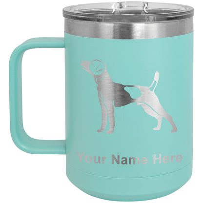 15oz Vacuum Insulated Coffee Mug, Jack Russell Terrier Dog, Personalized Engraving Included