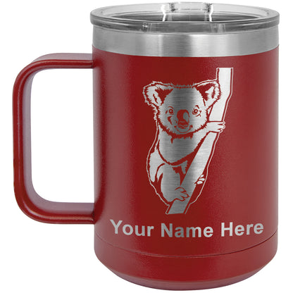 15oz Vacuum Insulated Coffee Mug, Koala Bear, Personalized Engraving Included