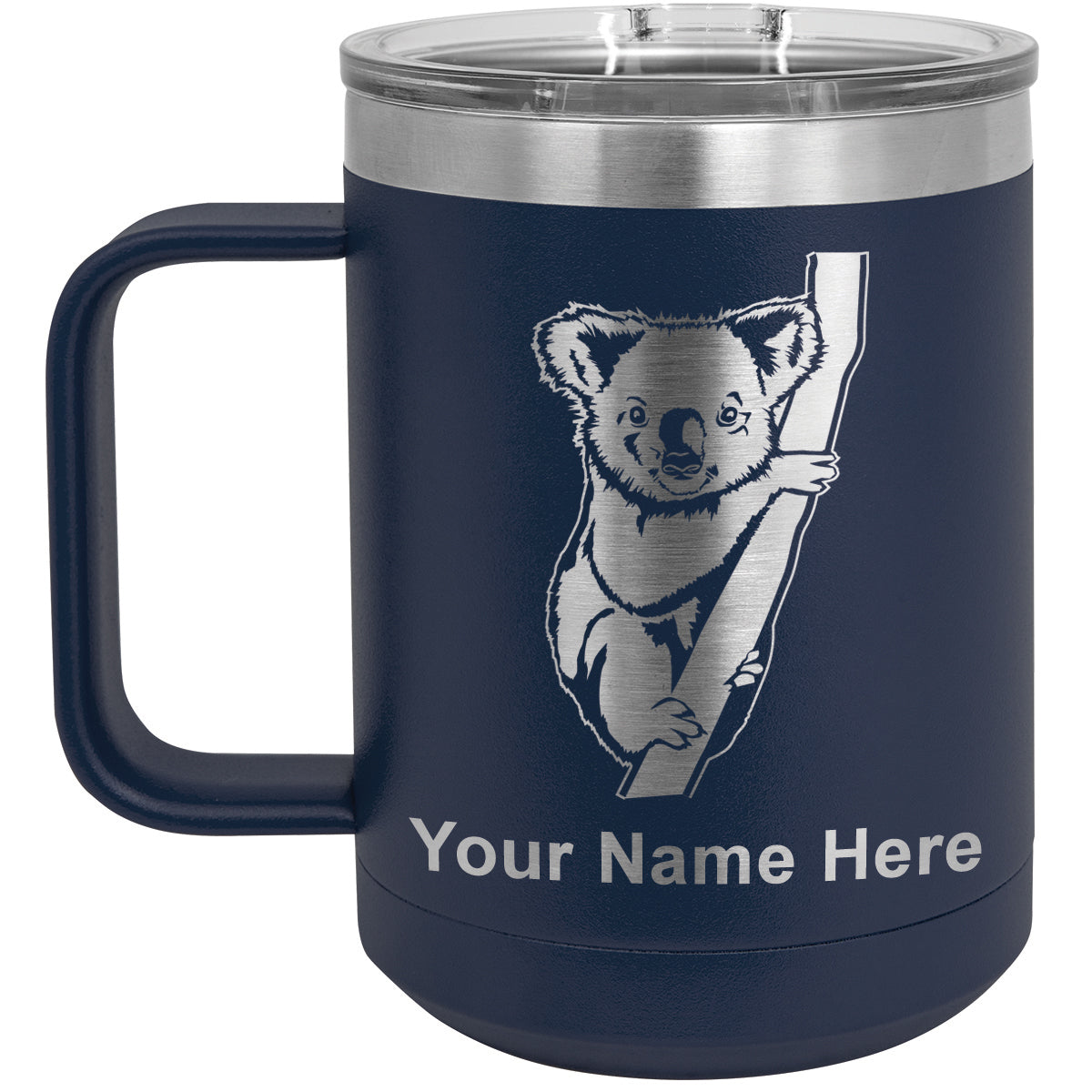 15oz Vacuum Insulated Coffee Mug, Koala Bear, Personalized Engraving Included