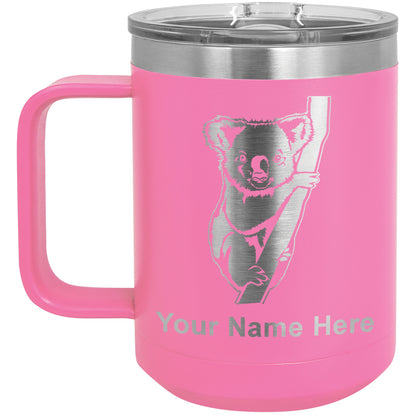 15oz Vacuum Insulated Coffee Mug, Koala Bear, Personalized Engraving Included