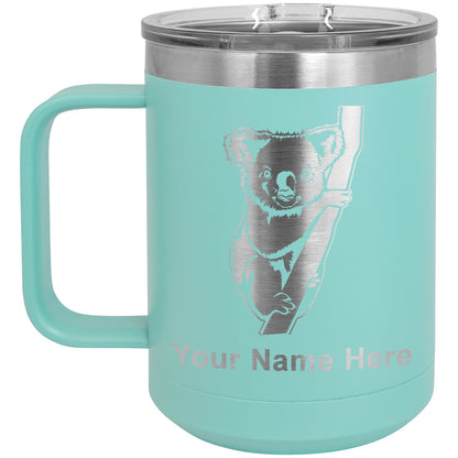 15oz Vacuum Insulated Coffee Mug, Koala Bear, Personalized Engraving Included
