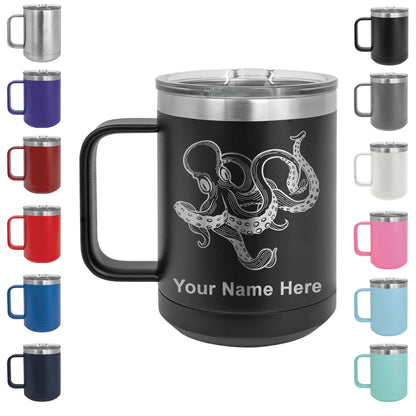 15oz Vacuum Insulated Coffee Mug, Kraken, Personalized Engraving Included