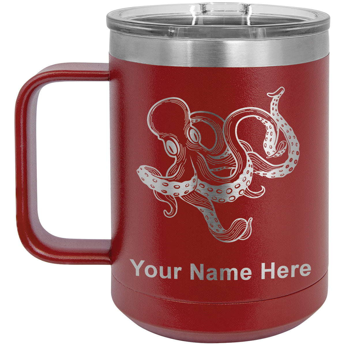 15oz Vacuum Insulated Coffee Mug, Kraken, Personalized Engraving Included