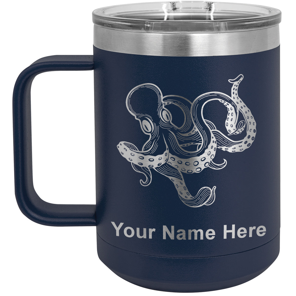 15oz Vacuum Insulated Coffee Mug, Kraken, Personalized Engraving Included