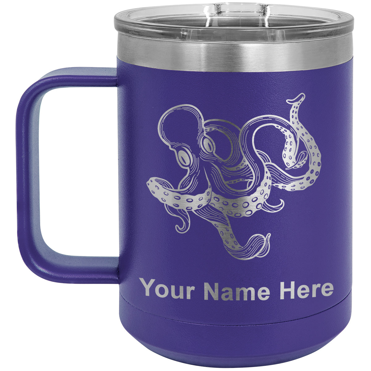 15oz Vacuum Insulated Coffee Mug, Kraken, Personalized Engraving Included