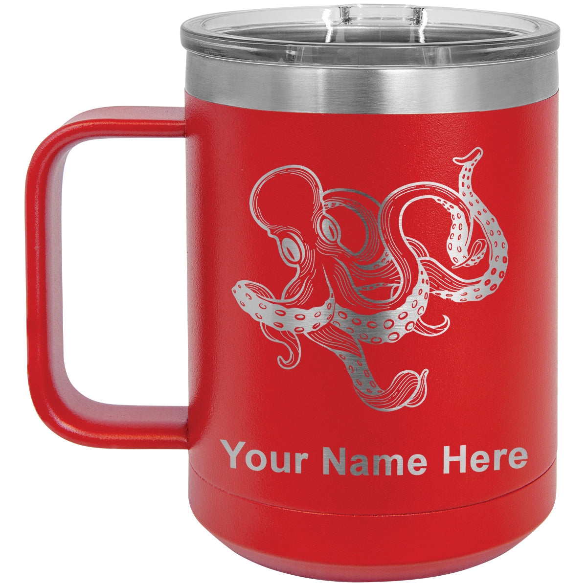 15oz Vacuum Insulated Coffee Mug, Kraken, Personalized Engraving Included