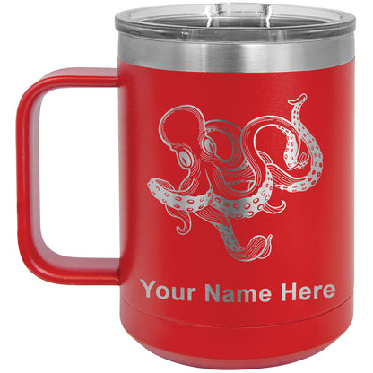 15oz Vacuum Insulated Coffee Mug, Kraken, Personalized Engraving Included