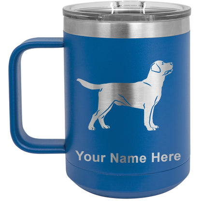 15oz Vacuum Insulated Coffee Mug, Labrador Retriever Dog, Personalized Engraving Included