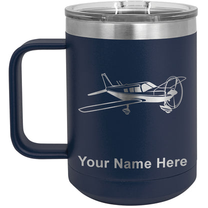 15oz Vacuum Insulated Coffee Mug, Low Wing Airplane, Personalized Engraving Included