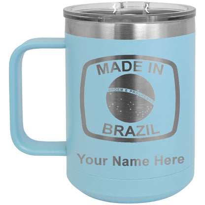 15oz Vacuum Insulated Coffee Mug, Made in Brazil, Personalized Engraving Included