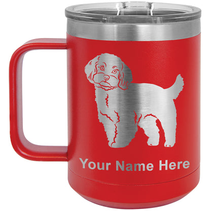 15oz Vacuum Insulated Coffee Mug, Maltese Dog, Personalized Engraving Included