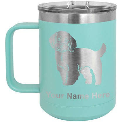 15oz Vacuum Insulated Coffee Mug, Maltese Dog, Personalized Engraving Included