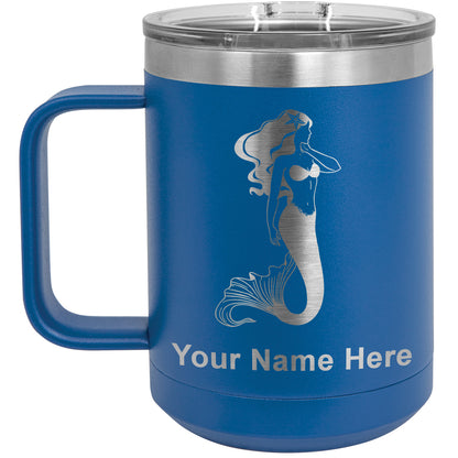 15oz Vacuum Insulated Coffee Mug, Mermaid, Personalized Engraving Included
