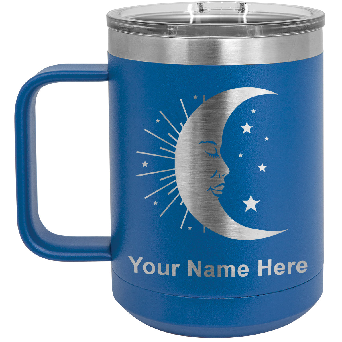 15oz Vacuum Insulated Coffee Mug, Moon, Personalized Engraving Included