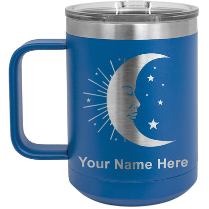 15oz Vacuum Insulated Coffee Mug, Moon, Personalized Engraving Included