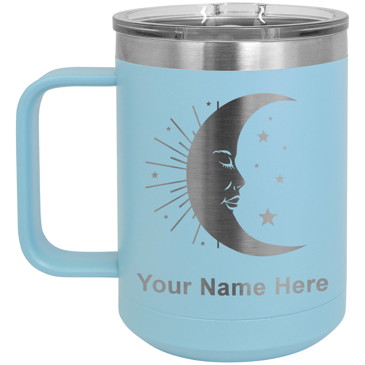 15oz Vacuum Insulated Coffee Mug, Moon, Personalized Engraving Included