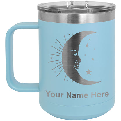 15oz Vacuum Insulated Coffee Mug, Moon, Personalized Engraving Included