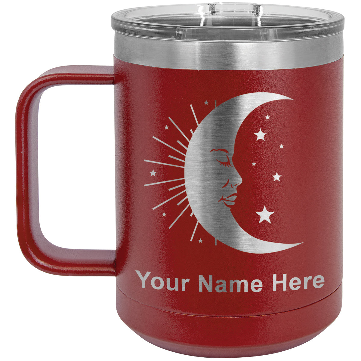 15oz Vacuum Insulated Coffee Mug, Moon, Personalized Engraving Included