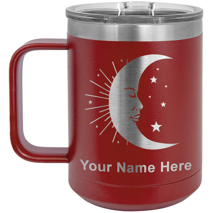 15oz Vacuum Insulated Coffee Mug, Moon, Personalized Engraving Included