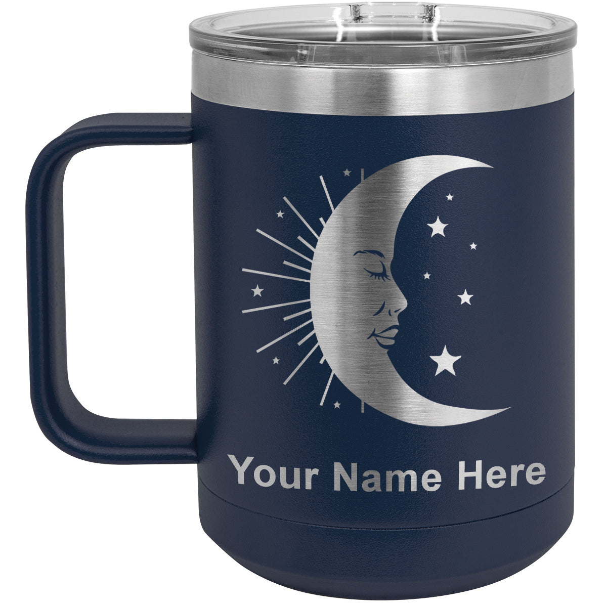 15oz Vacuum Insulated Coffee Mug, Moon, Personalized Engraving Included
