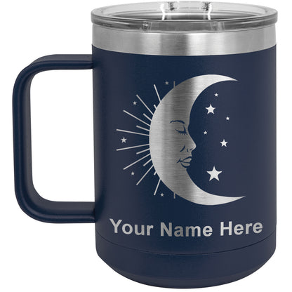 15oz Vacuum Insulated Coffee Mug, Moon, Personalized Engraving Included