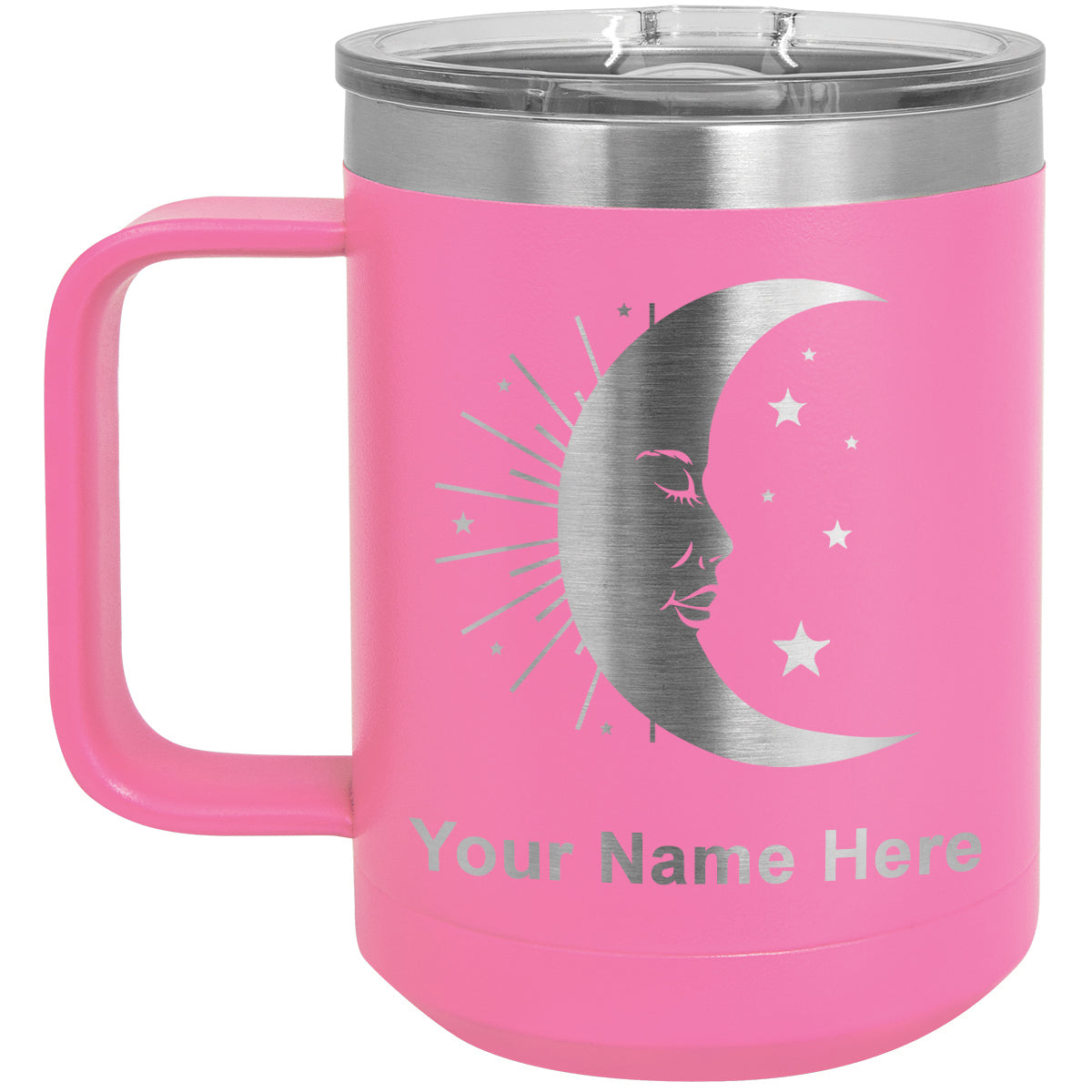 15oz Vacuum Insulated Coffee Mug, Moon, Personalized Engraving Included