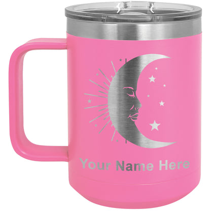 15oz Vacuum Insulated Coffee Mug, Moon, Personalized Engraving Included
