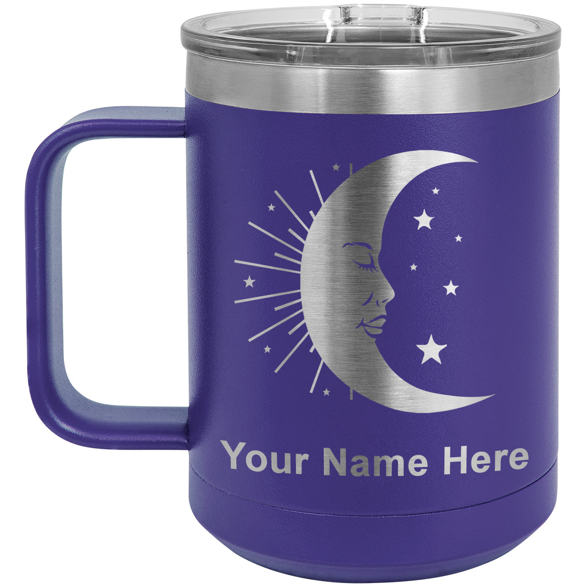 15oz Vacuum Insulated Coffee Mug, Moon, Personalized Engraving Included