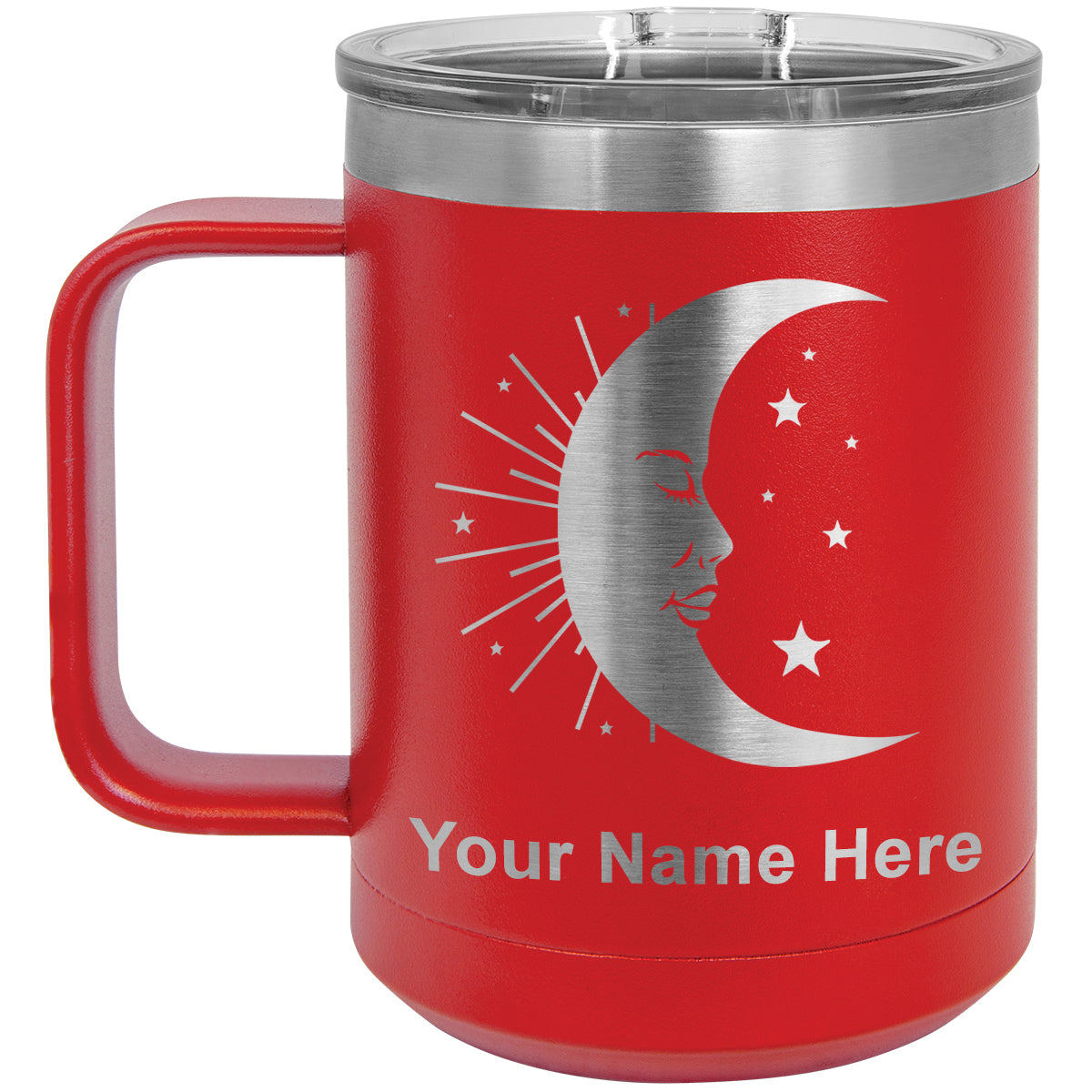 15oz Vacuum Insulated Coffee Mug, Moon, Personalized Engraving Included