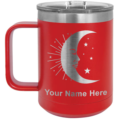 15oz Vacuum Insulated Coffee Mug, Moon, Personalized Engraving Included