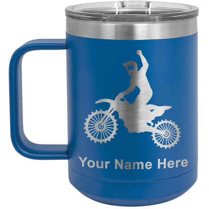 15oz Vacuum Insulated Coffee Mug, Motocross, Personalized Engraving Included