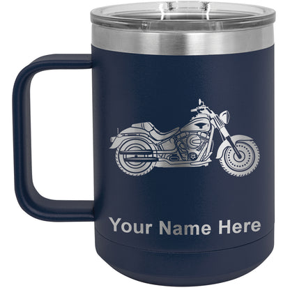 15oz Vacuum Insulated Coffee Mug, Motorcycle, Personalized Engraving Included