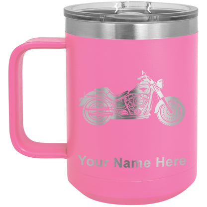 15oz Vacuum Insulated Coffee Mug, Motorcycle, Personalized Engraving Included