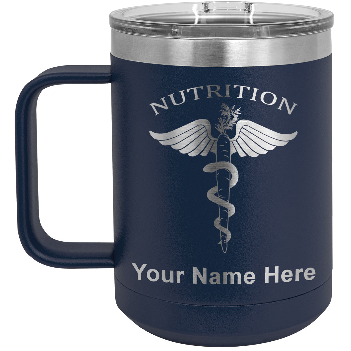 15oz Vacuum Insulated Coffee Mug, Nutritionist, Personalized Engraving Included