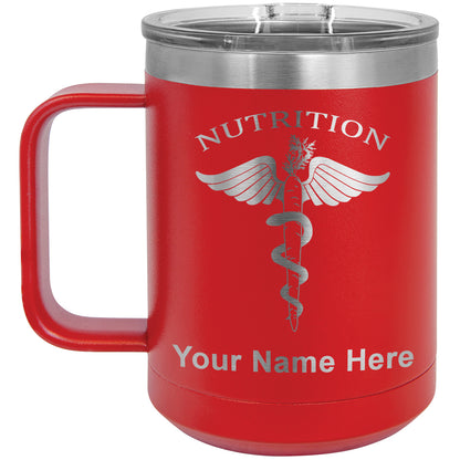 15oz Vacuum Insulated Coffee Mug, Nutritionist, Personalized Engraving Included