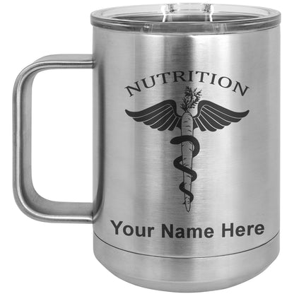 15oz Vacuum Insulated Coffee Mug, Nutritionist, Personalized Engraving Included