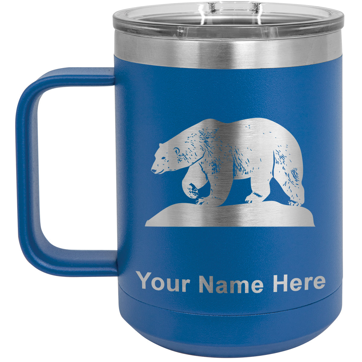 15oz Vacuum Insulated Coffee Mug, Polar Bear, Personalized Engraving Included