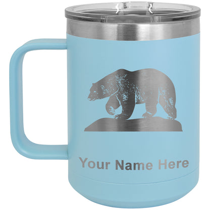 15oz Vacuum Insulated Coffee Mug, Polar Bear, Personalized Engraving Included