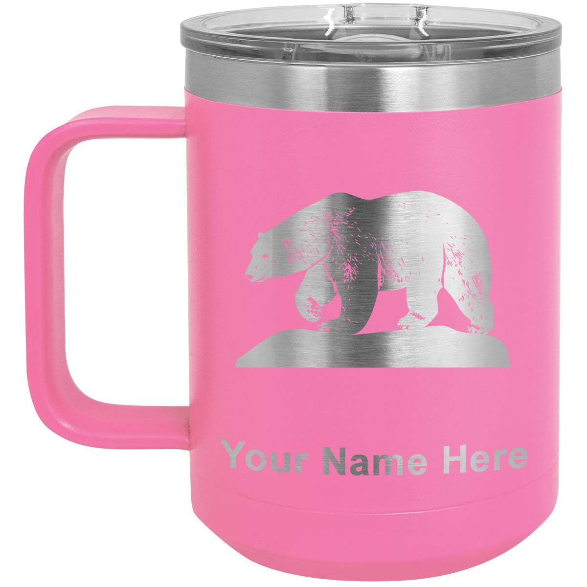 15oz Vacuum Insulated Coffee Mug, Polar Bear, Personalized Engraving Included