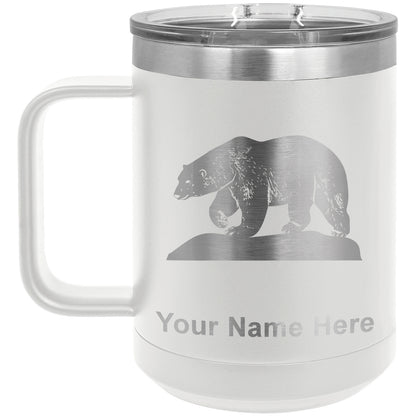 15oz Vacuum Insulated Coffee Mug, Polar Bear, Personalized Engraving Included