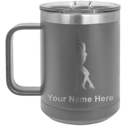 15oz Vacuum Insulated Coffee Mug, Pole Dancer, Personalized Engraving Included