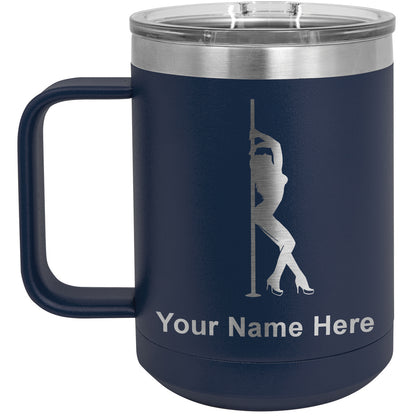 15oz Vacuum Insulated Coffee Mug, Pole Dancer, Personalized Engraving Included