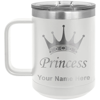 15oz Vacuum Insulated Coffee Mug, Princess Crown, Personalized Engraving Included