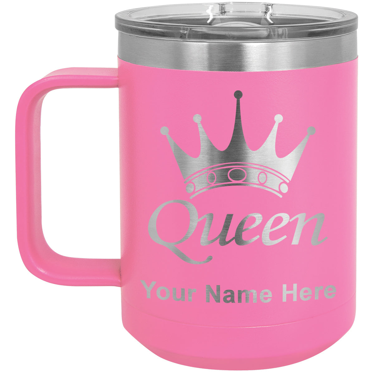 15oz Vacuum Insulated Coffee Mug, Queen Crown, Personalized Engraving Included