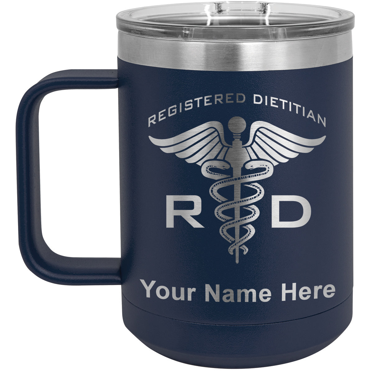 15oz Vacuum Insulated Coffee Mug, RD Registered Dietitian, Personalized Engraving Included